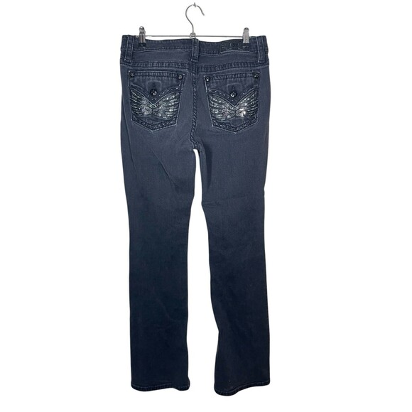 Miss Me Jeans Women's Size 31 Mid Rise Boot Cut Dark Wash Sequins Jewels - Picture 7 of 16